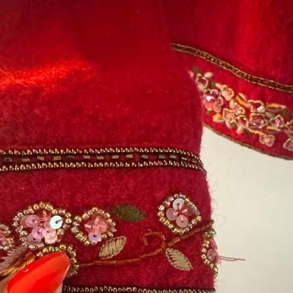 Talbots Red Embroidered Women's Blazer - Picture 5 of 5